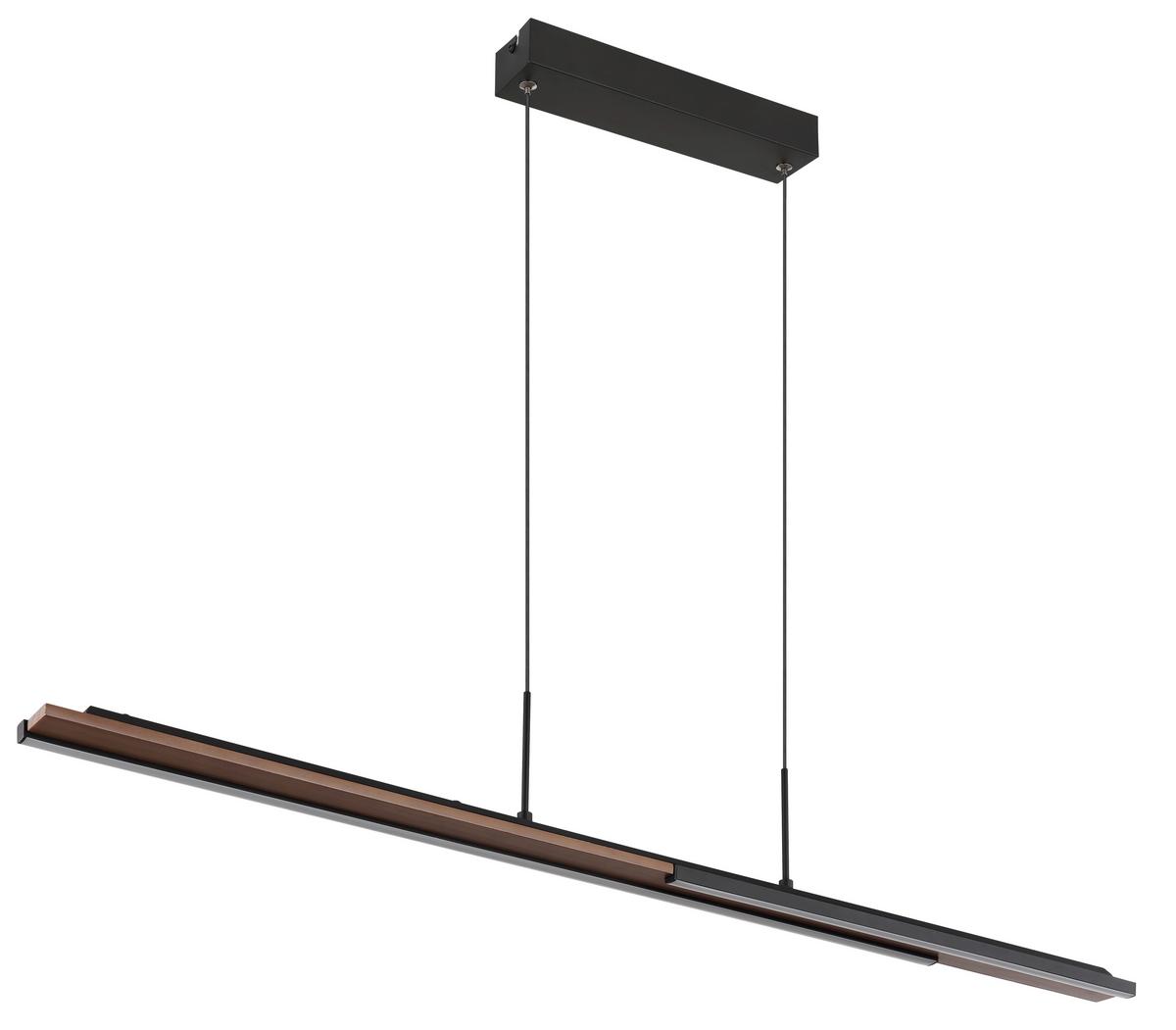 LED-HÄNGELEUCHTE 67182 QUITO - Weiss/Dunkelbraun, Design, Kunststoff/Metall (100,4/6/150cm) - Globo