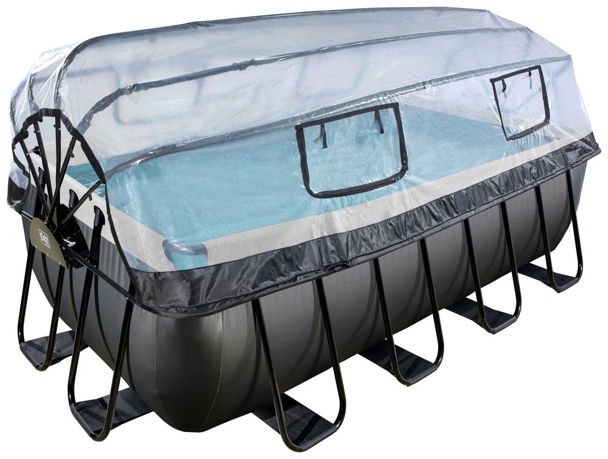 Bazen Exit Black Pool, Črpalka S Peščenim Filtrom, 400x200cm - črna, Konvencionalno, kovina (400/200/122cm) - EXIT Toys