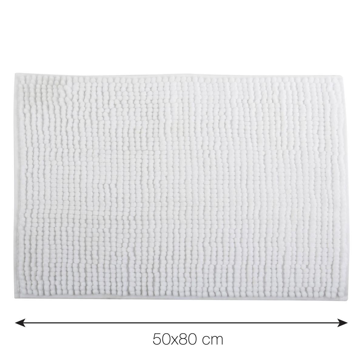 Badteppich 144504 Chenille - Weiss, Konventionell (80/50cm) - Spirella