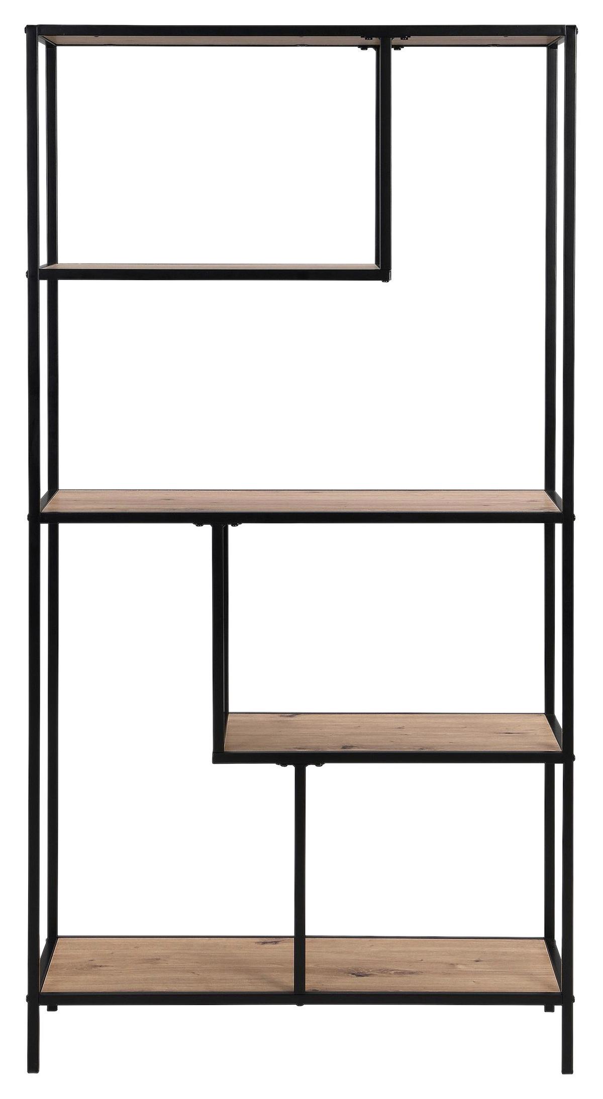 Polica Lilli 2 - prirodne boje/crna, Trend, drvni materijal/metal (77/150/33cm) - Modern Living