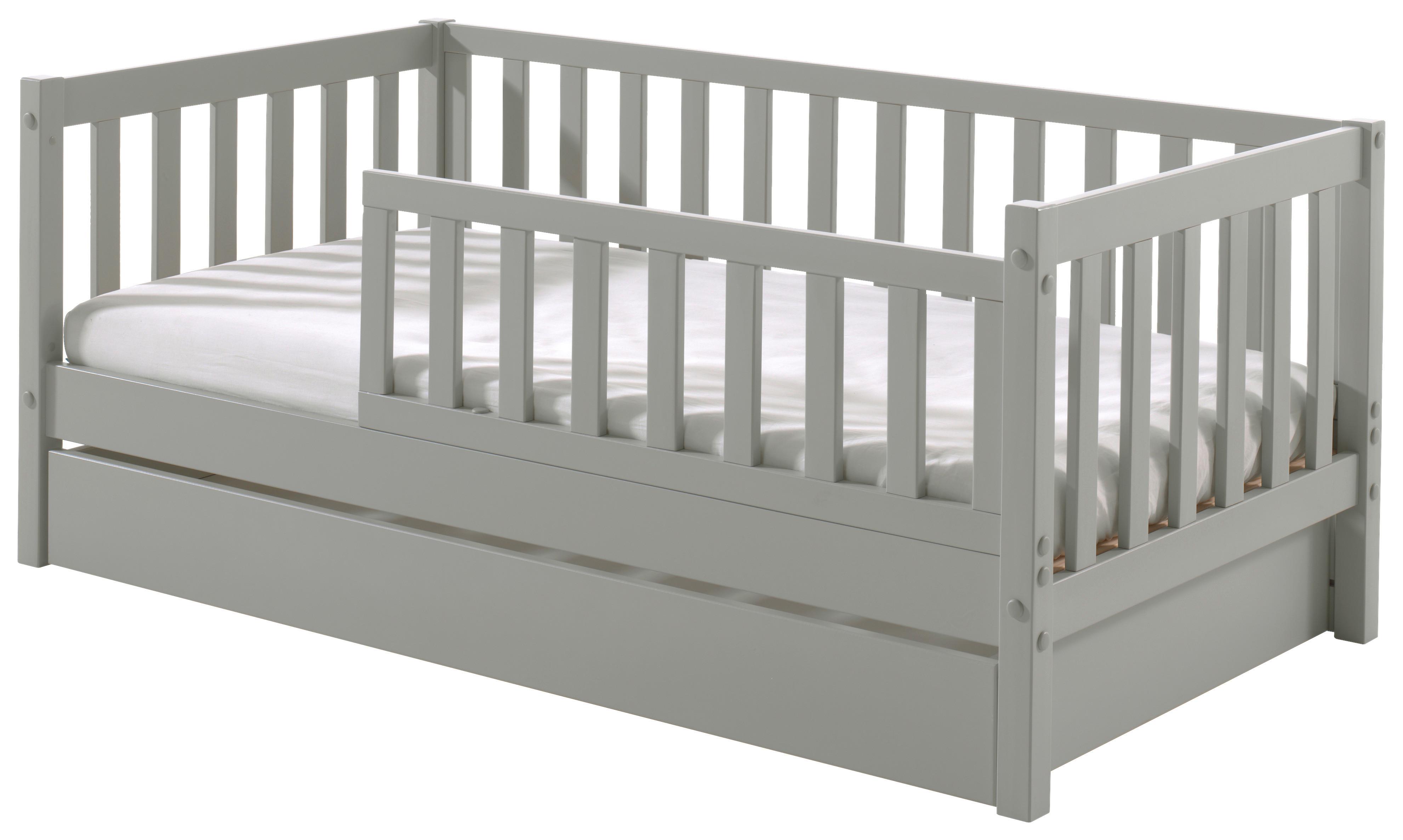 Kinder-/Juniorbett 70x140 cm, grau - Kieferfarben/Grau, MODERN, Holz (70/140cm) - MID.YOU