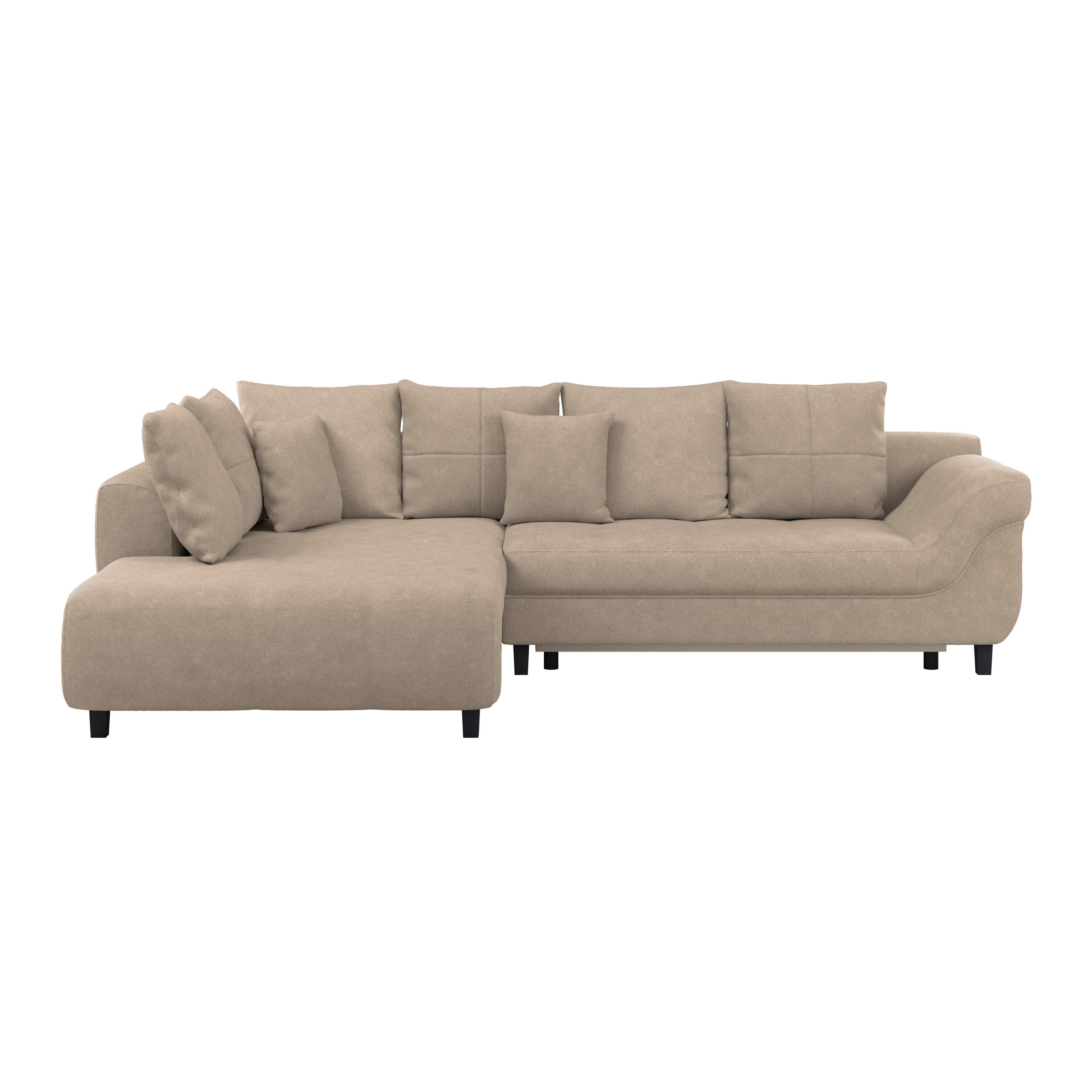 Kutna Garnitura Mendoza - bež/crna, Design, tekstil/drvo (197/309cm) - Modern Living