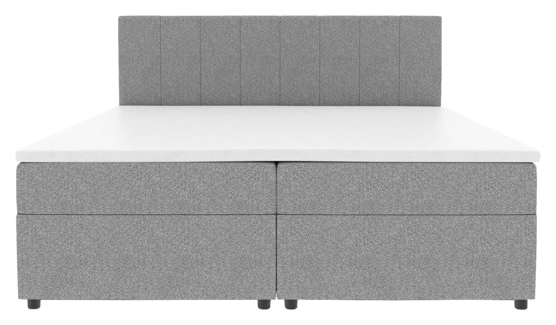 Boxbett Odin Grau ca. 140x200cm - Schwarz/Grau, KONVENTIONELL, Kunststoff/Textil (140/200cm) - Based