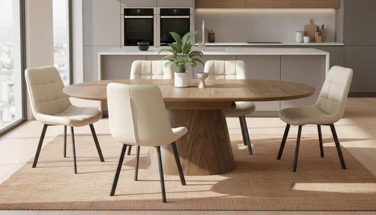 Raztegljiva Miza Sundsvall, Barva Oreha, 120-160x120 - barva oreha, Moderno, leseni material/les (120-160/120/76cm) - P & B