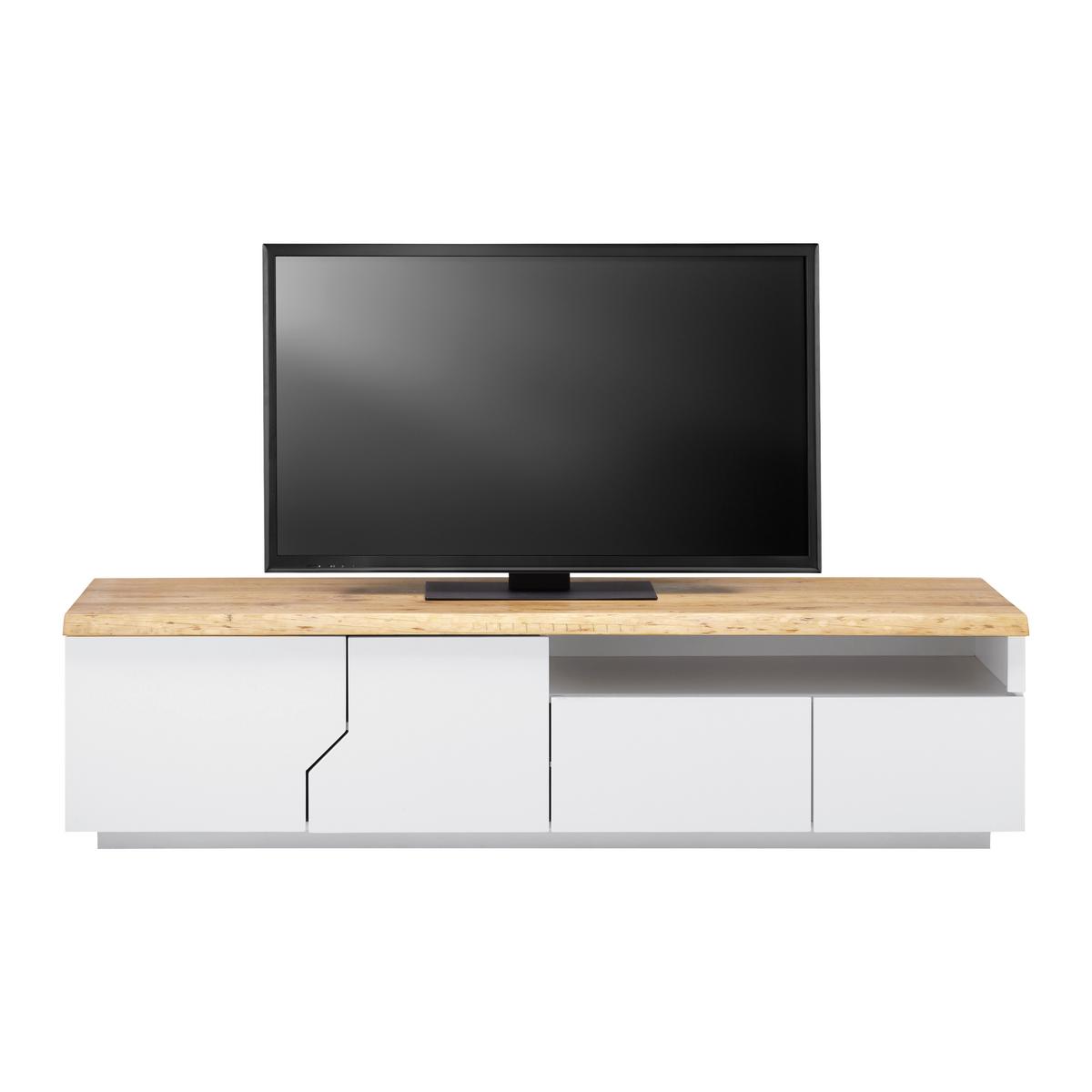 TV-ELEMENT in weiß "Carlos" - Weiss/Eichefarben, Modern, Holz (180/46,5/42cm) - Bessagi Home