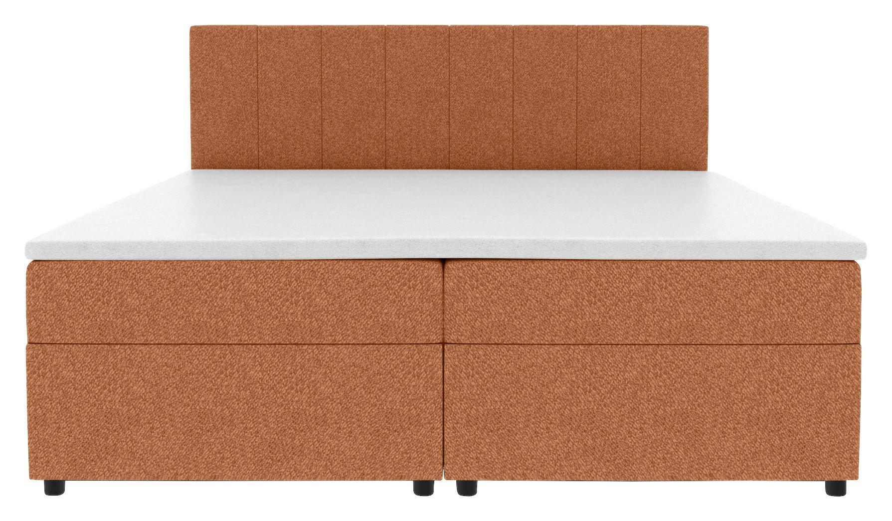 Boxbett Odin Orange ca. 140x200cm - Schwarz/Orange, KONVENTIONELL, Kunststoff/Textil (140/200cm) - Based