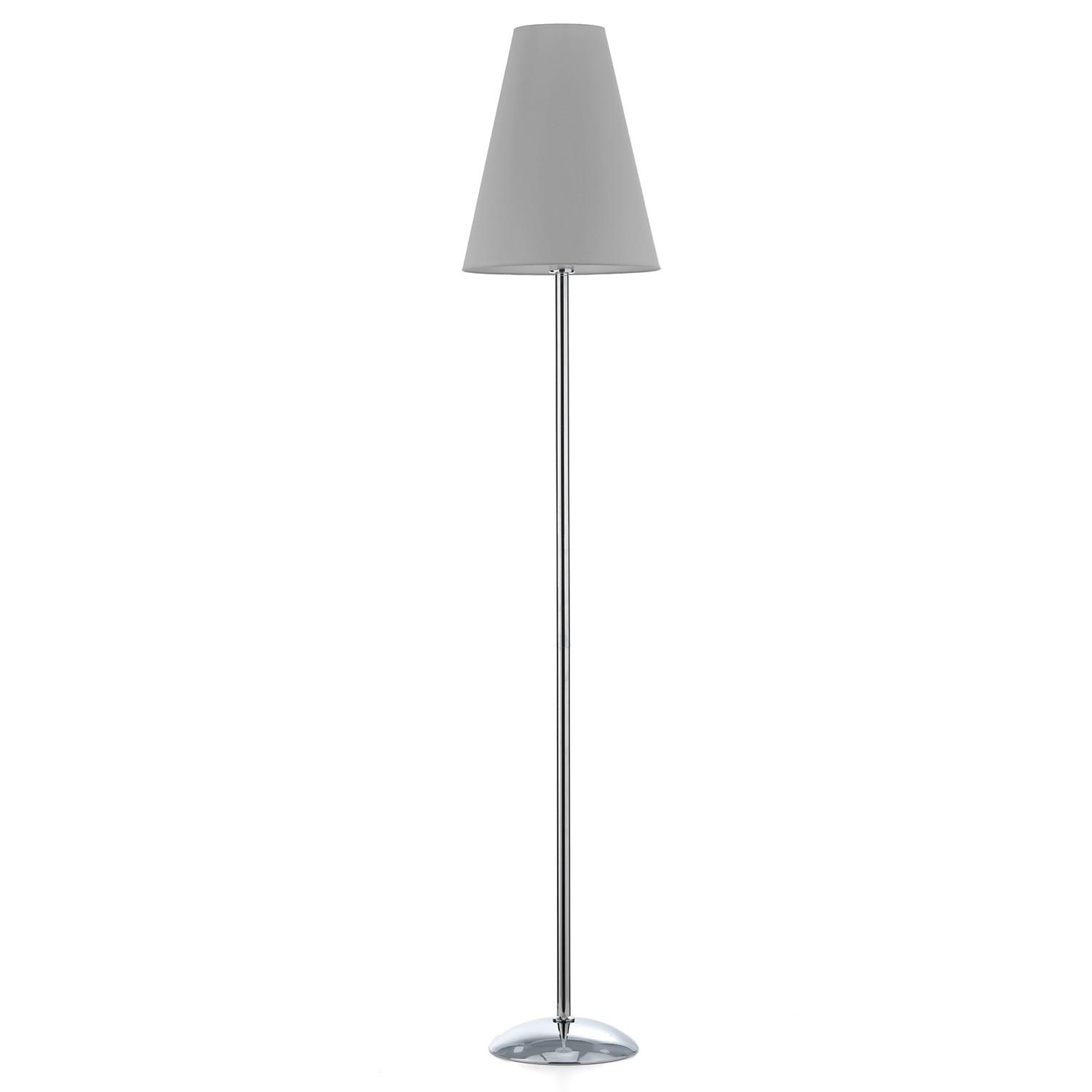 Stehleuchte Richard Grigio Grau/Chrom max. 22 Watt - Chromfarben/Grau, Design, Textil/Metall (35/180cm)