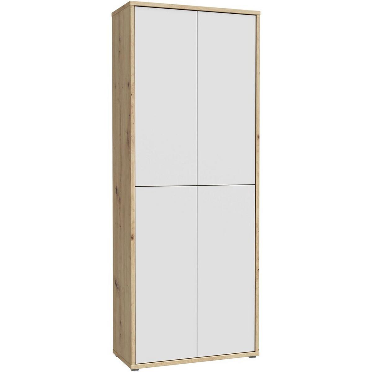 Ormar Za Cipele Alice - siva/hrast Artisan, Moderno, drvni materijal/plastika (74,5/191,9/34,9cm) - Modern Living