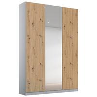 Ormar S Klasičnim Vratima Alabama - srebrne boje/hrast Artisan, Moderno, drvni materijal (136/229/54cm) - Modern Living