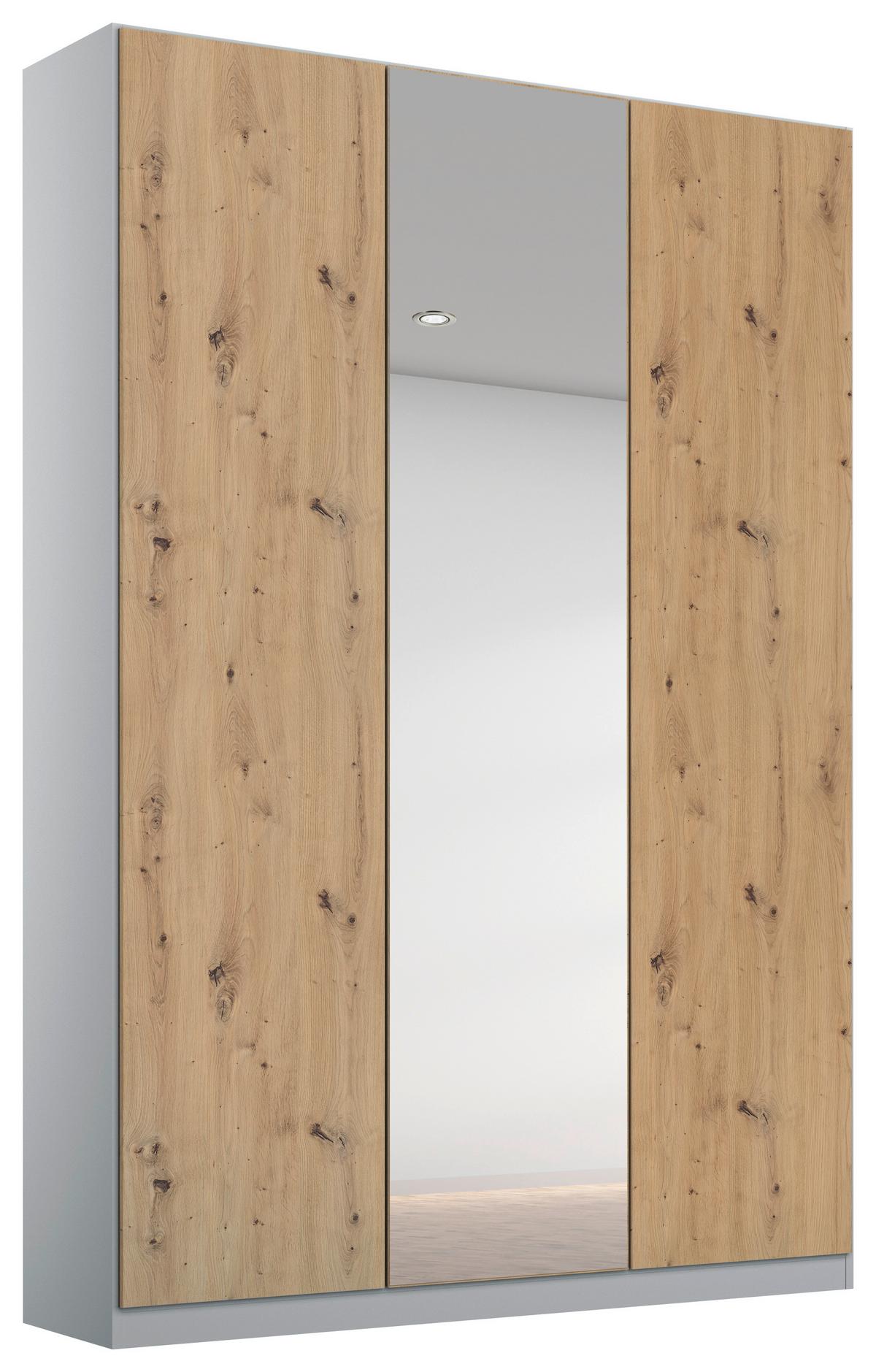 Ormar S Klasičnim Vratima Alabama - srebrne boje/hrast Artisan, Moderno, drvni materijal (136/229/54cm) - Modern Living