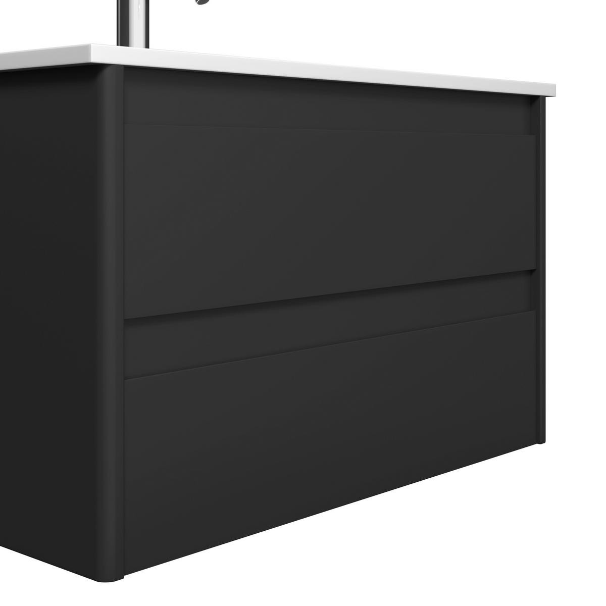 Badezimmer Lucy Schwarz 3- teilig - Schwarz/Weiß, MODERN, Glas/Keramik - Bessagi Home