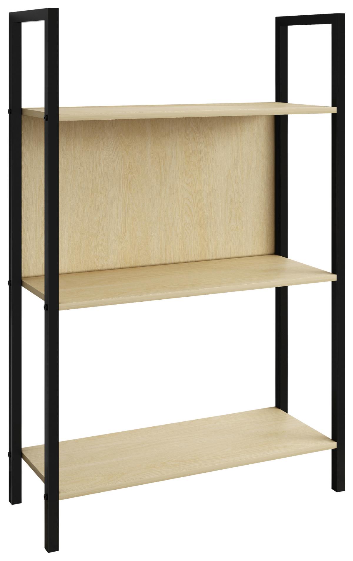 REGAL FLAKOS 3 - Honigeiche/Schwarz, Design, Holzwerkstoff/Metall (56/100/24cm) - MID.YOU