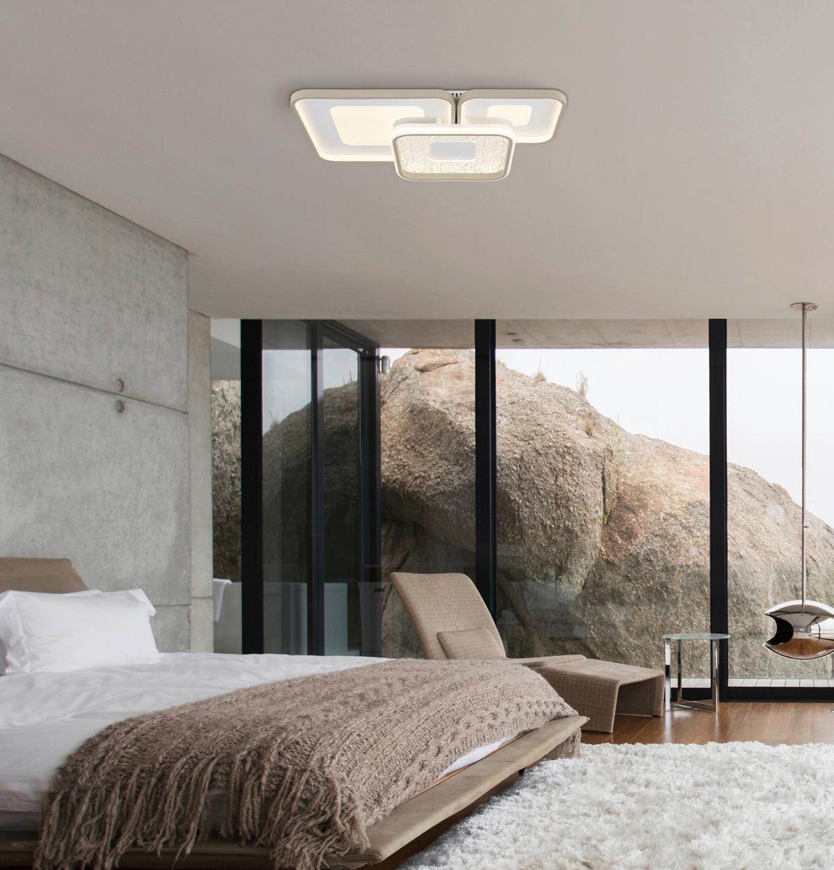 Led-deckenleuchte 48097-62 Mosaiko - Sandfarben/Klar, Design, Kunststoff/Metall (65/45,5/10cm) - Globo