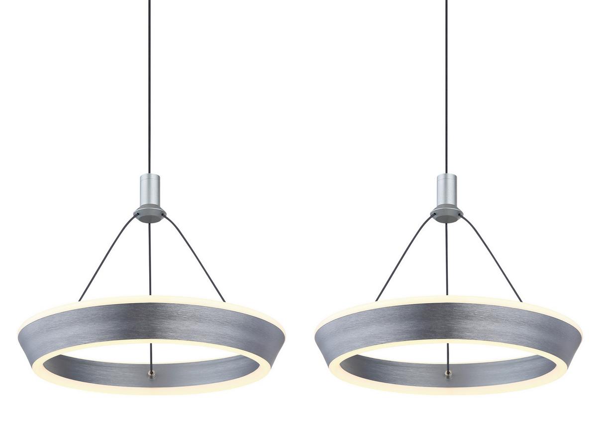 LED-HÄNGELEUCHTE 67316-3 - Titanfarben/Opal, Design, Kunststoff/Metall (97,5/30,4/200cm) - Globo