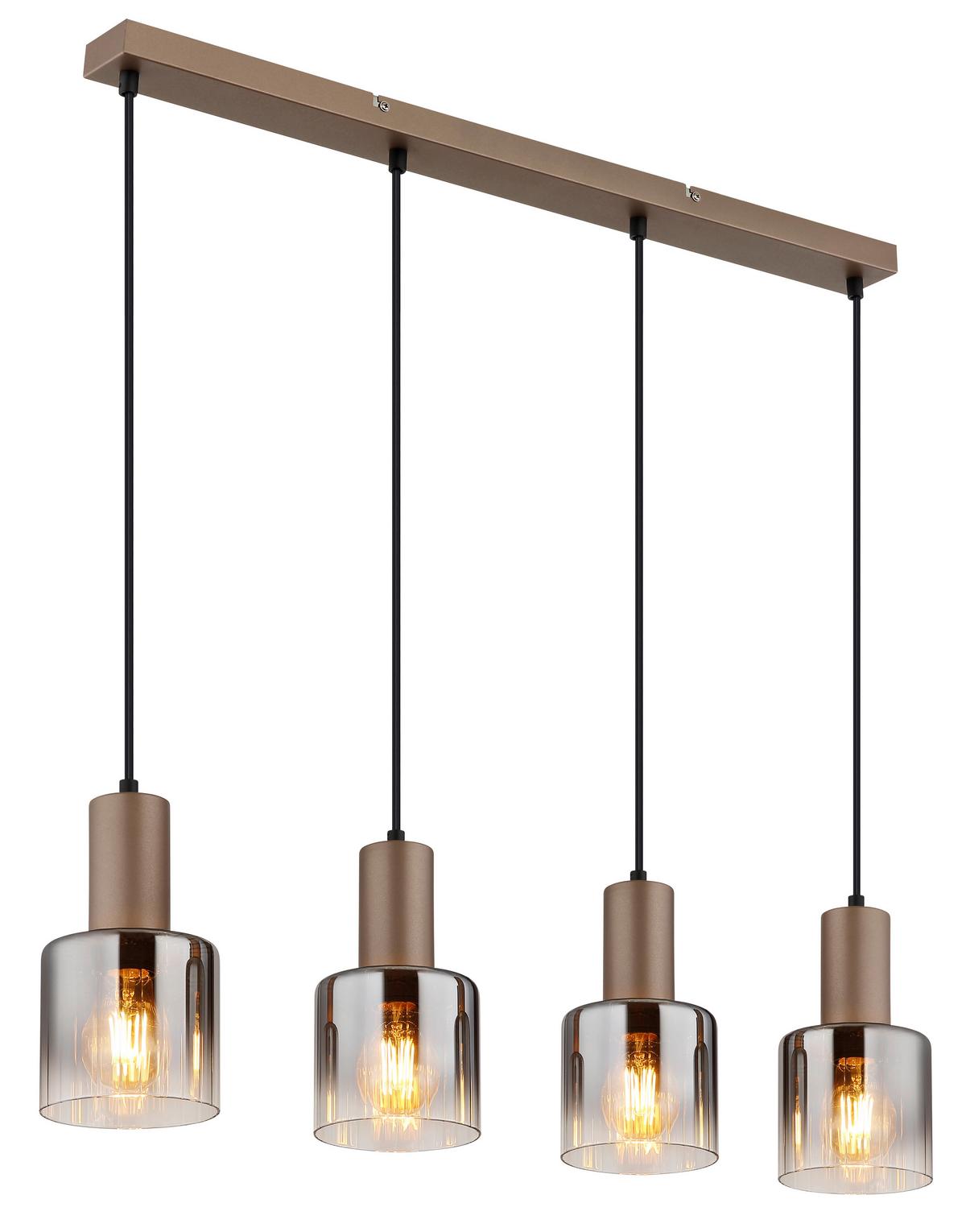 Hängeleuchte 54318-4h Walton - Chromfarben/Klar, Design, Glas/Kunststoff (78/12/150cm) - Globo