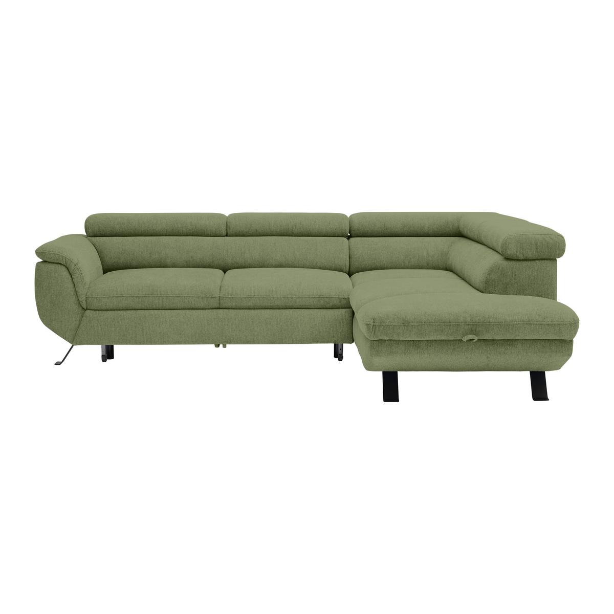 Kutna Garnitura Raven - maslinasto zelena/crna, Moderno, tekstil/metal (257/76-92/96cm) - Modern Living