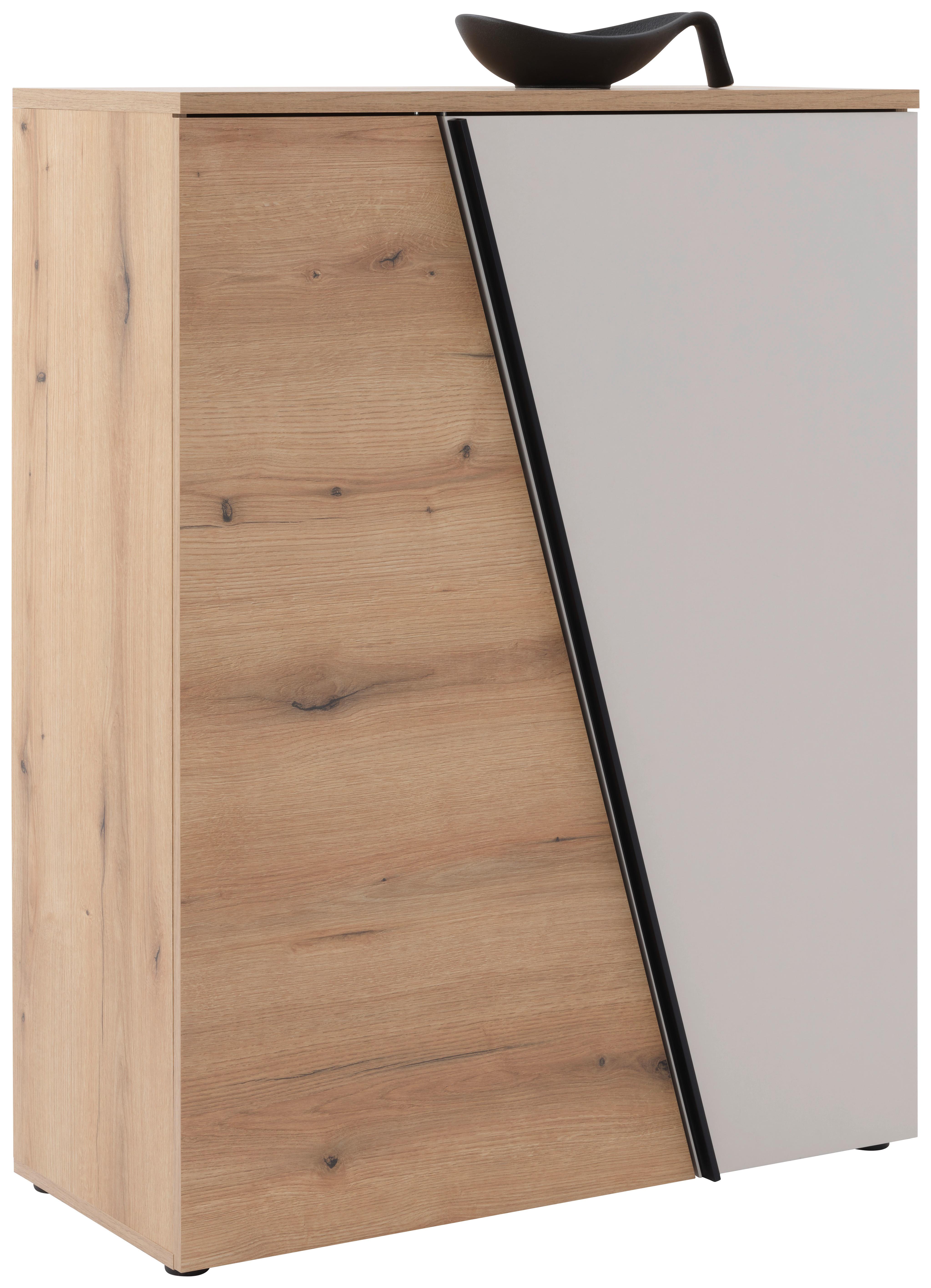 Comodă VENEDIG NEW - cașmir/culoare lemn stejar, Modern, material pe bază de lemn (90/121,5/40cm) - Modern Living