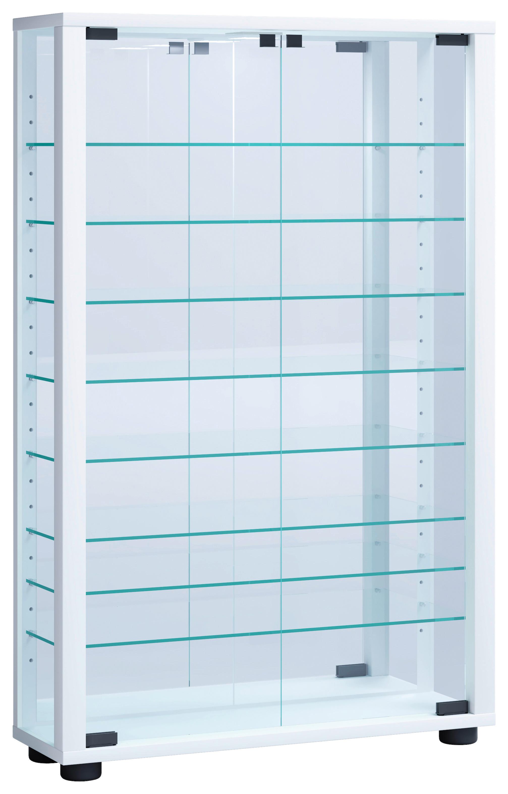 Vitrine Lumo ca. 59x91x18 cm Weiß - Schwarz/Weiß, MODERN, Glas/Holzwerkstoff (59/91,3/18cm) - MID.YOU