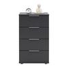 SÄNGBORD CUATRO - silver/antracit, Klassisk, trämaterial/plast (46/79/42cm) - Modern Living