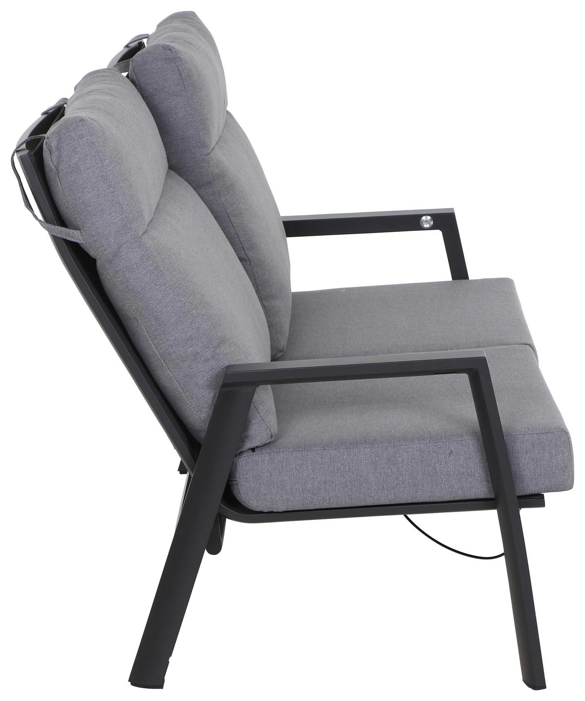 Loungesofa Valencia Anthrazit - Dunkelgrau/Anthrazit, Basics, Kunststoff/Textil (152,5/99/82,5cm) - Siena Garden