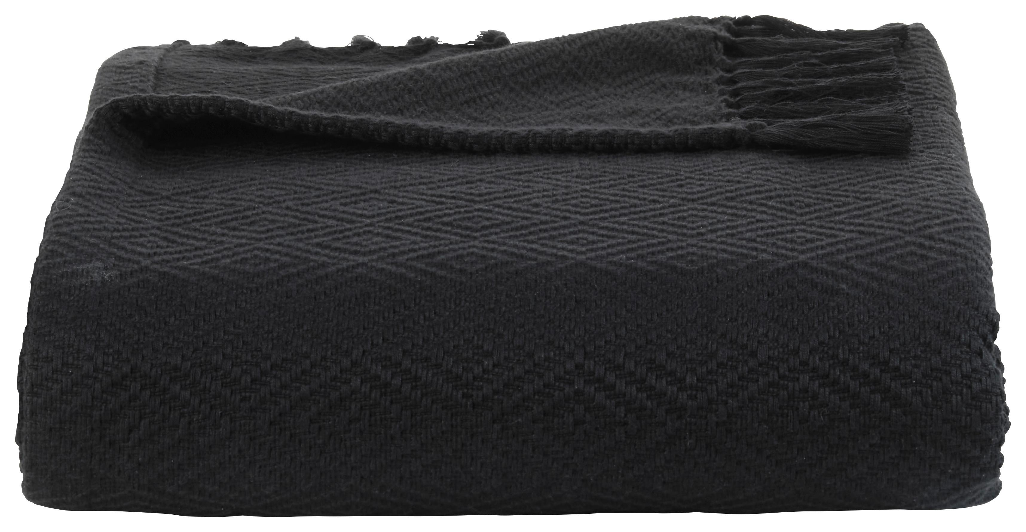 SÄNGÖVERKAST FRIEDA - svart, Lifestyle, textil (130/180cm) - Modern Living