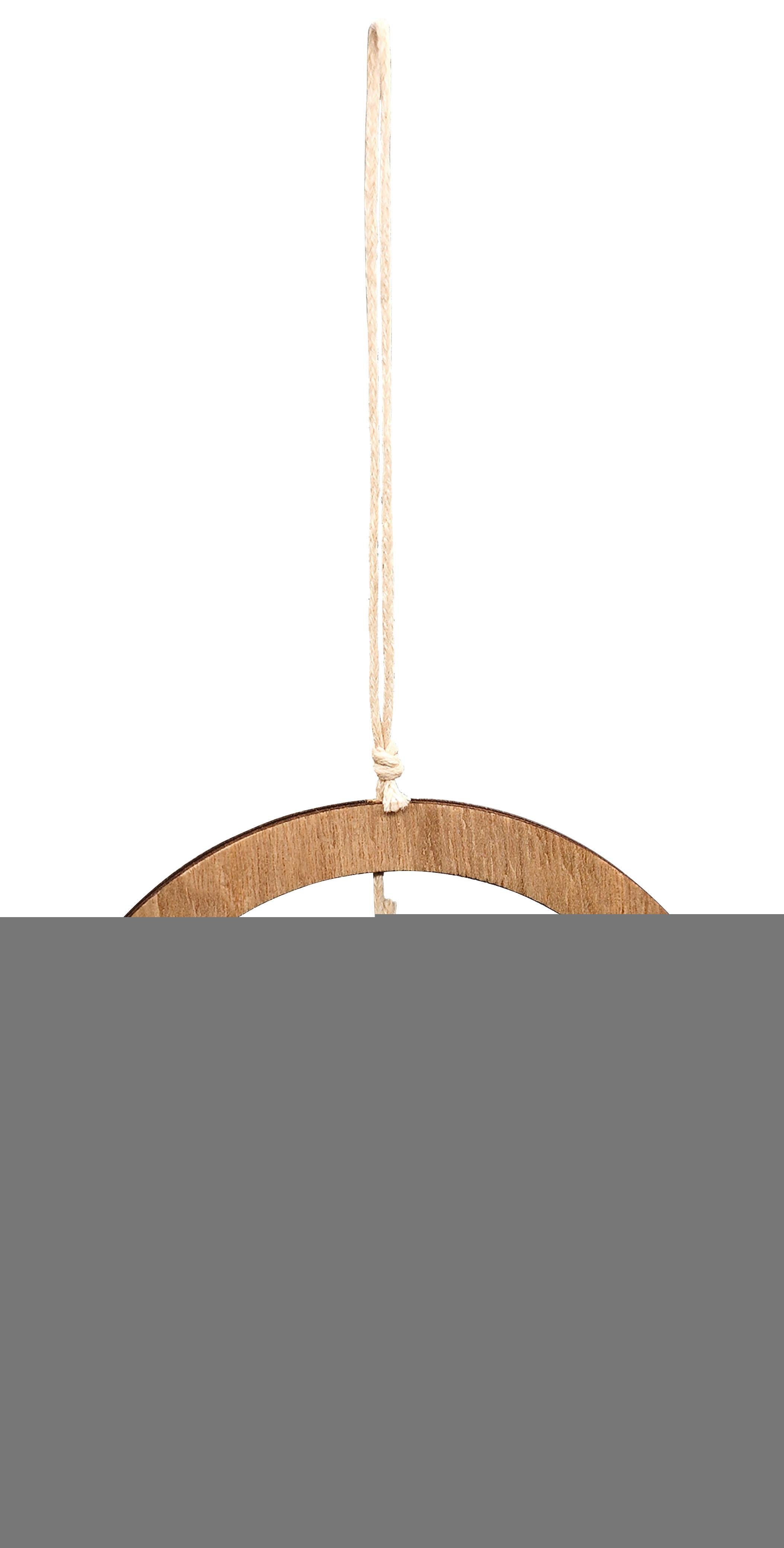 Dekohänger Kylie Naturfarben/Weiß - Naturfarben/Weiß, KONVENTIONELL, Keramik/Holzwerkstoff (9,5/9,5/0,5cm) - Mömax