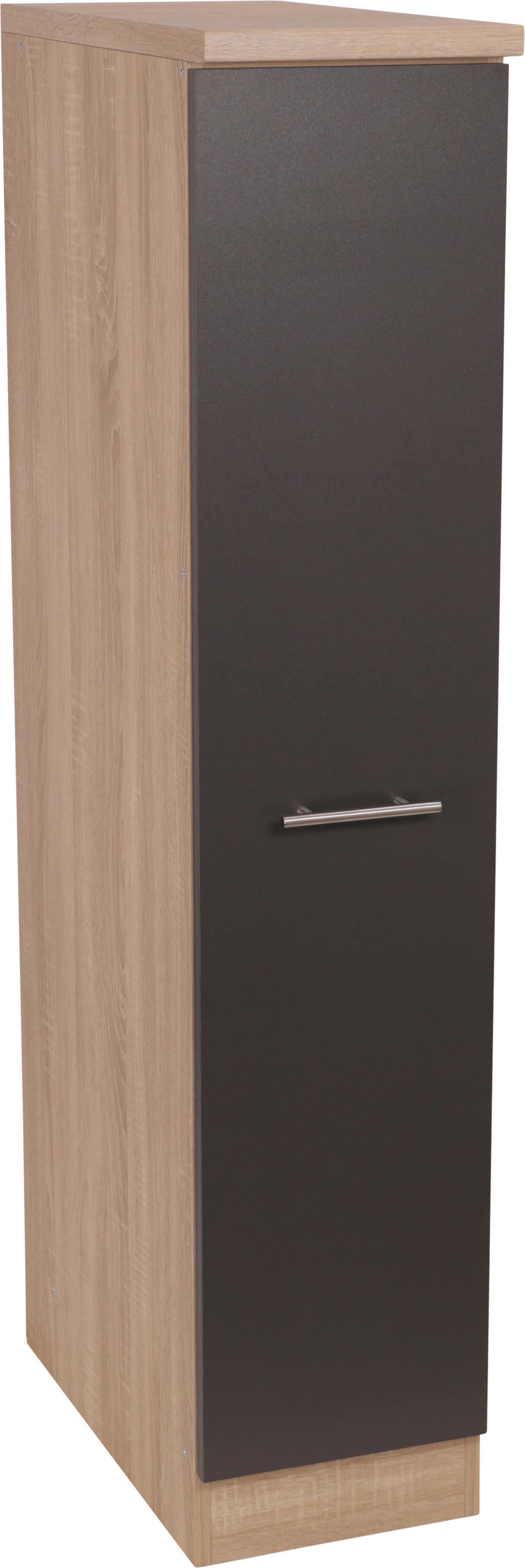 Izvlečna Omara Merle, Barva Hrasta, Siva - srebrne barve/siva, Basics, kovina/leseni material (30/144,8/60cm) - Respekta