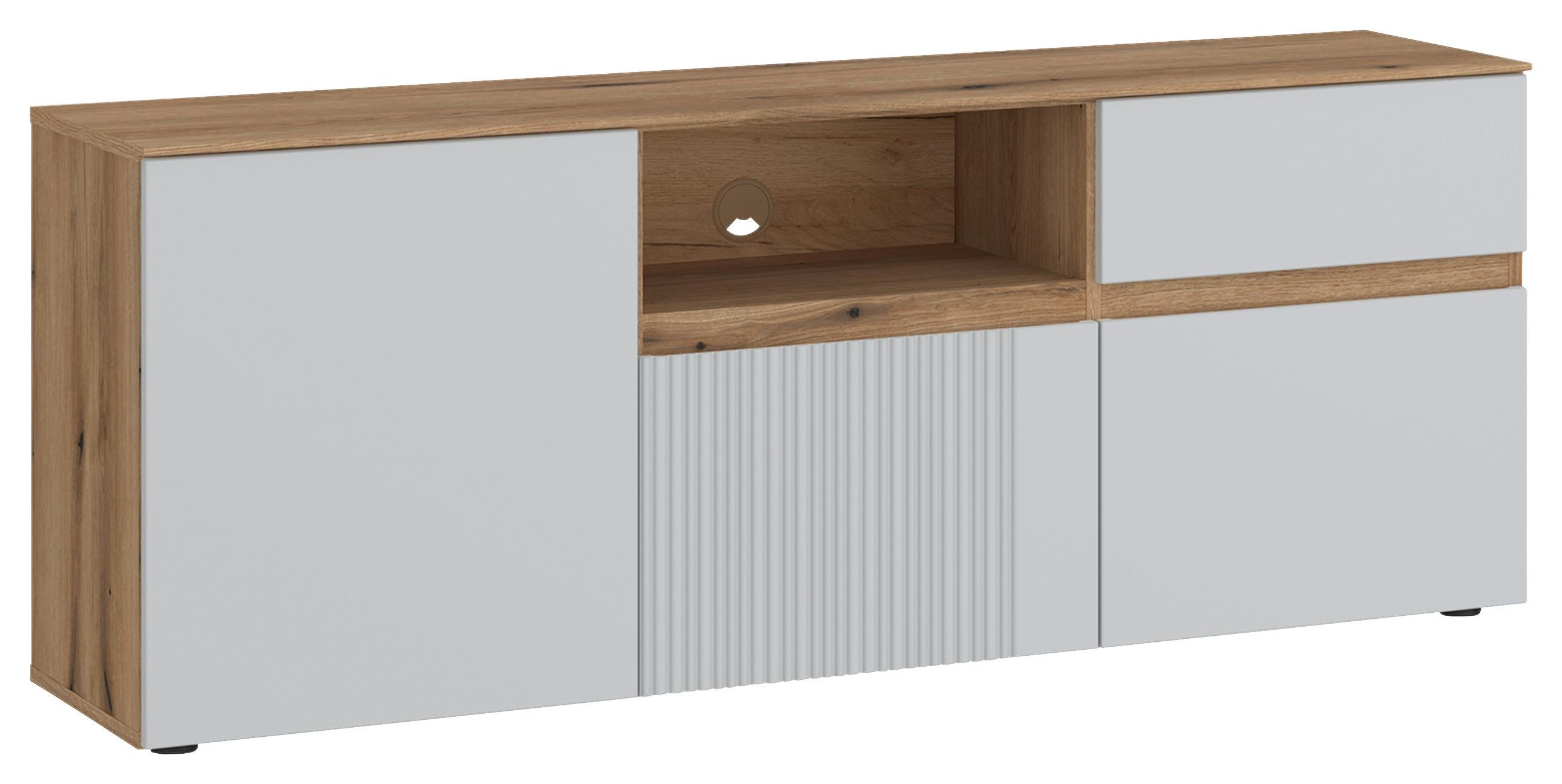 Tv Komoda Manilla - siva/boje hrasta, Trend, drvni materijal/plastika (150/59,5/40cm) - Modern Living