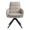 STOEL MET ARMELEUNINGEN LAURIN - Lichtgrijs, Modern, Hout/Textiel (59/93/63cm) - Bessagi Home