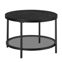 COUCHTISCH COFFEE TABLE - Schwarz, MODERN, Glas/Holzwerkstoff (65/65/46cm) - MID.YOU