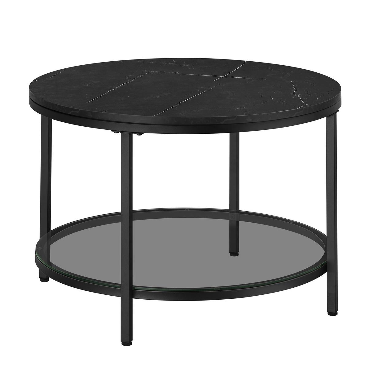 COUCHTISCH COFFEE TABLE - Schwarz, MODERN, Glas/Holzwerkstoff (65/65/46cm) - MID.YOU
