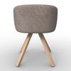 STOEL MET ARMELEUNINGEN NAYA - Beukenhoutkleuren/Bruin, Modern, Hout/Textiel (59,5/74/57,5cm) - Bessagi Home