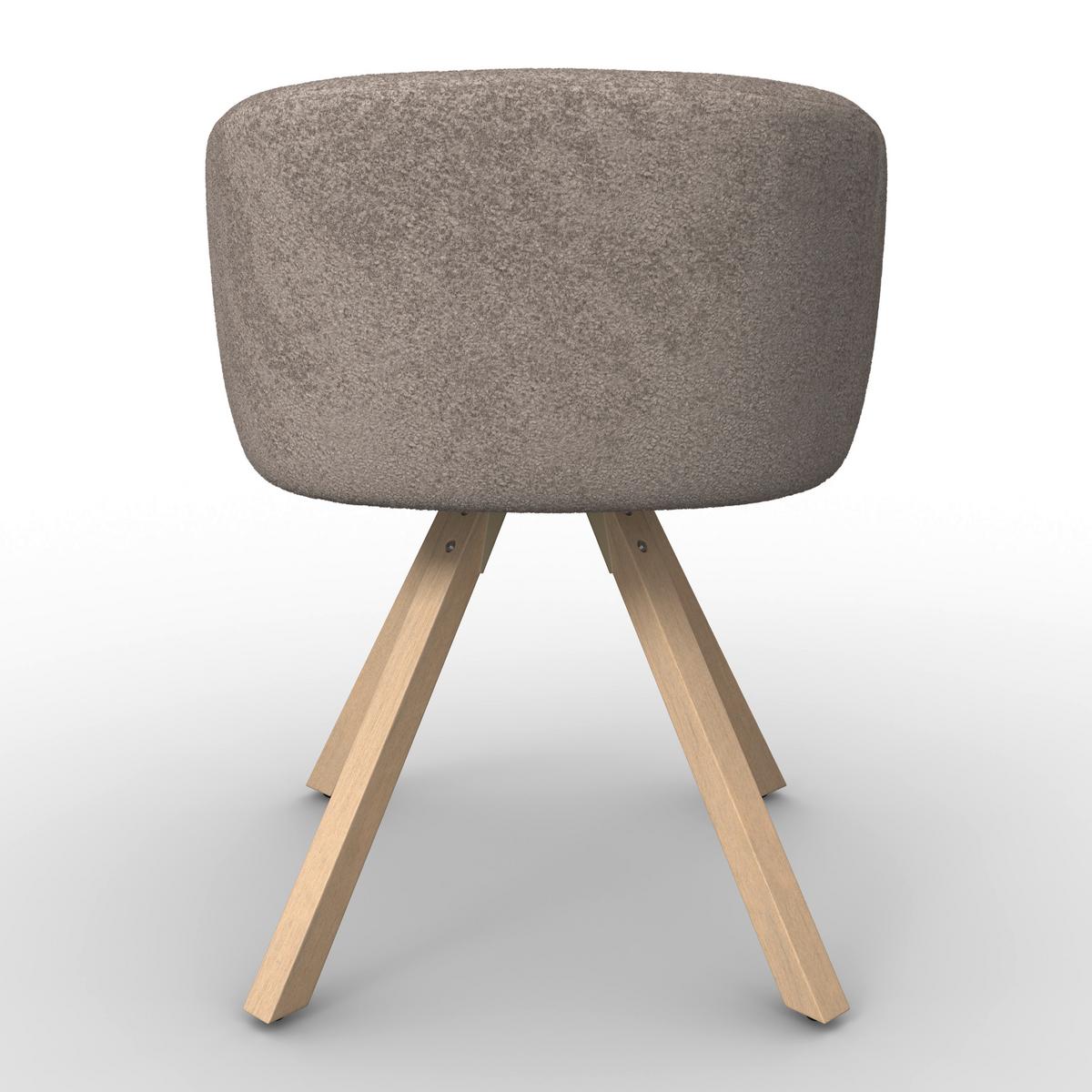 Armlehnstuhl Naya Braun Chenille Drehbar Gepolstert - Buchefarben/Braun, MODERN, Holz/Textil (62/65/81cm) - Bessagi Home