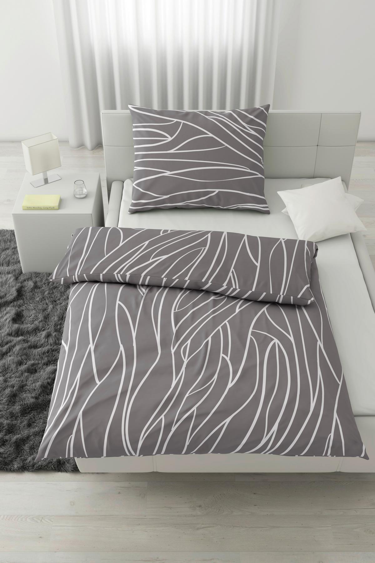 Bettwäscheset JULIANE - Grau, Konventionell, Textil (160/210cm) - Mömax