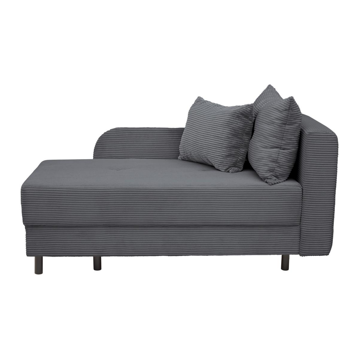Liege Nova Dunkelgrau - Dunkelgrau/Schwarz, MODERN, Holz/Textil (145/62/85cm) - Mömax