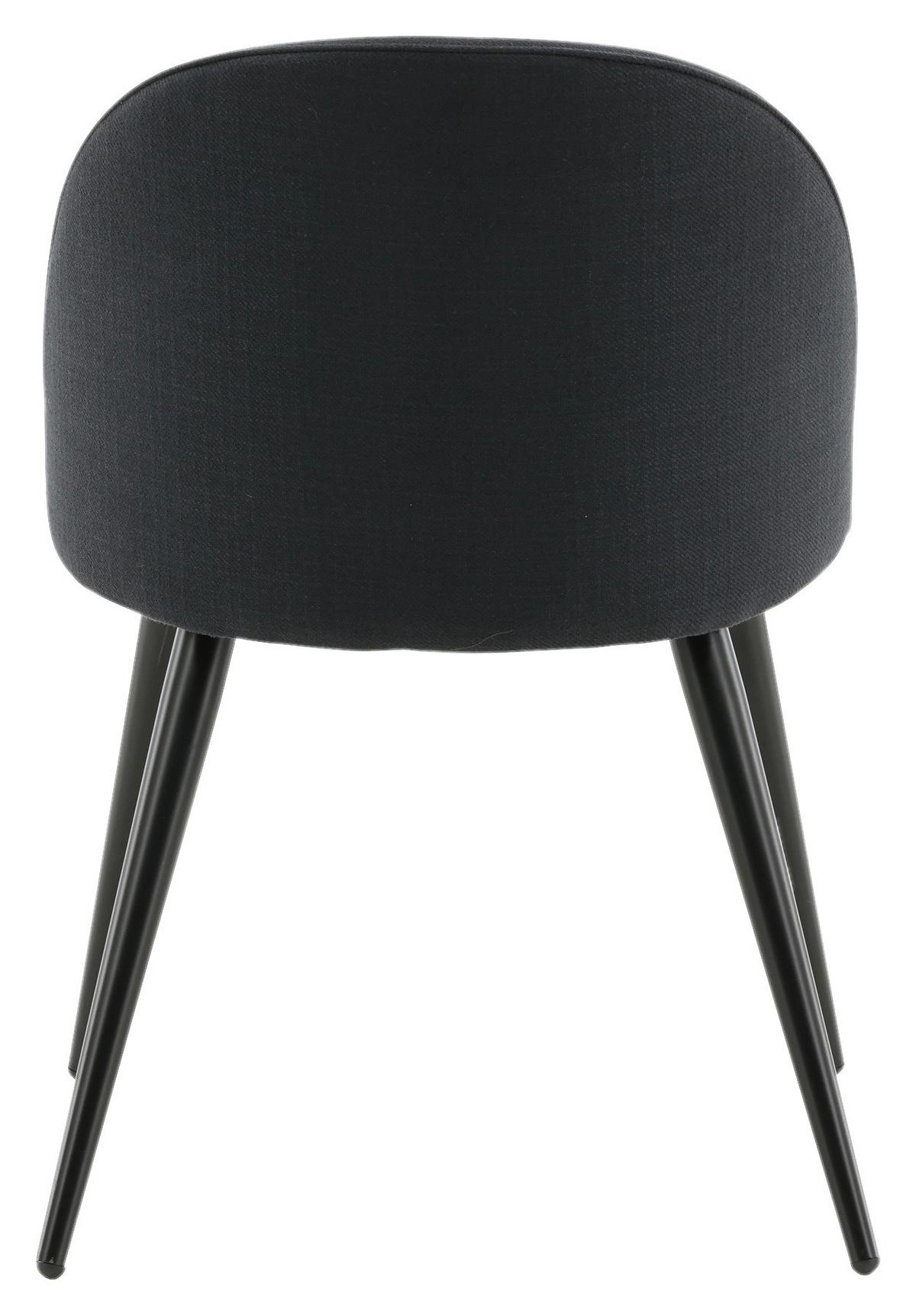 STUHL-SET VELVET - Schwarz, Design, Textil/Metall (57/76,5/50cm) - Livetastic