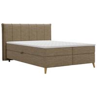 Boxbett Veloria Braun ca. 140x200cm - Beige/Schwarz, KONVENTIONELL, Textil/Metall (140/200cm) - Based