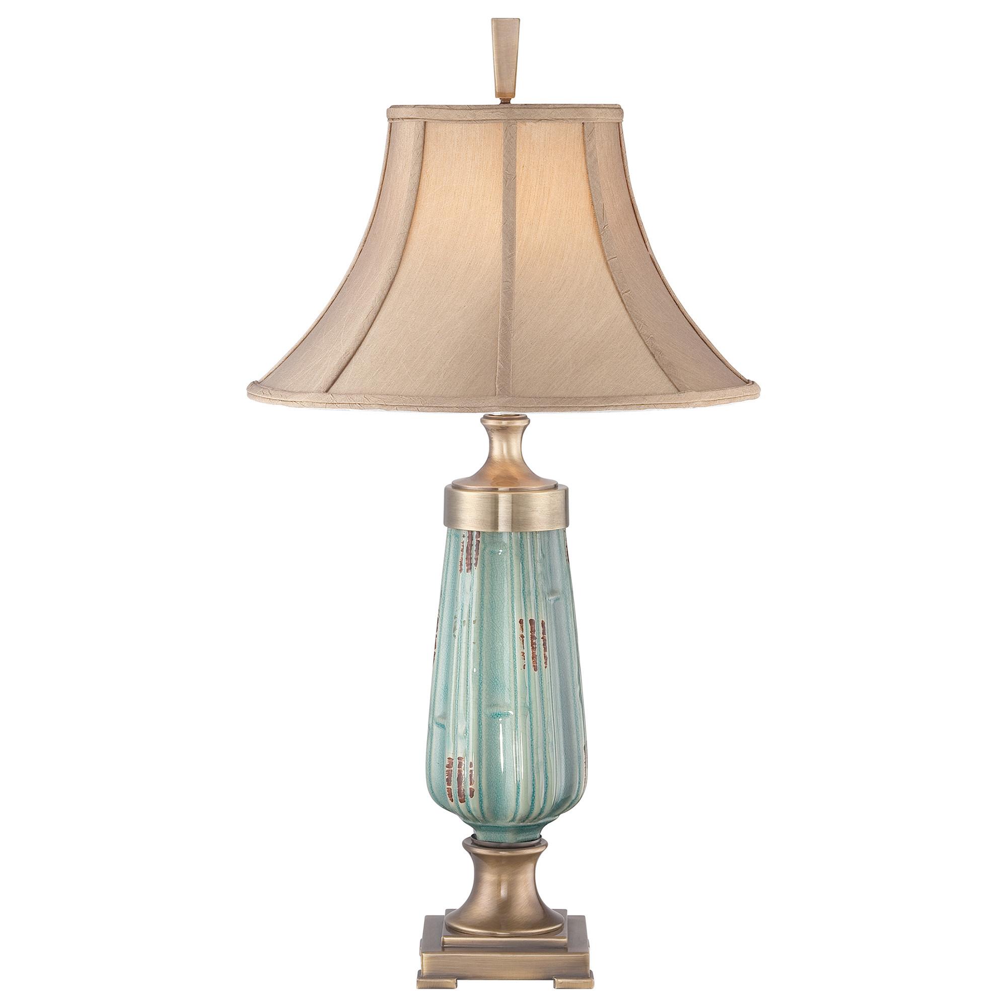 Stolna Svjetiljka Qz-Monteverde - boje mjeda/zelena, Natur, keramika (45.7/45,7/86,4cm)