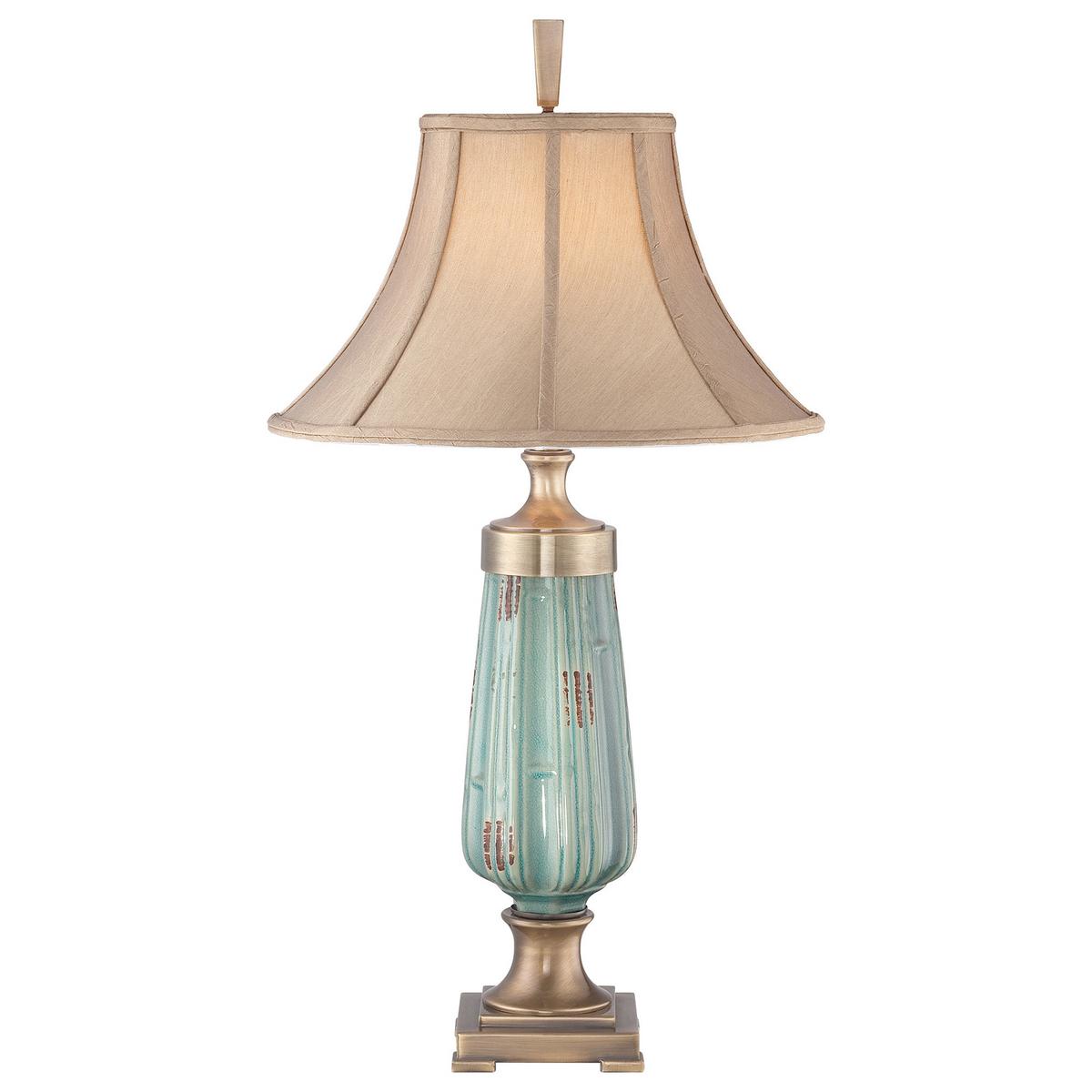 Stolna Svjetiljka Qz-Monteverde - boje mjeda/zelena, Natur, keramika (45.7/45,7/86,4cm)