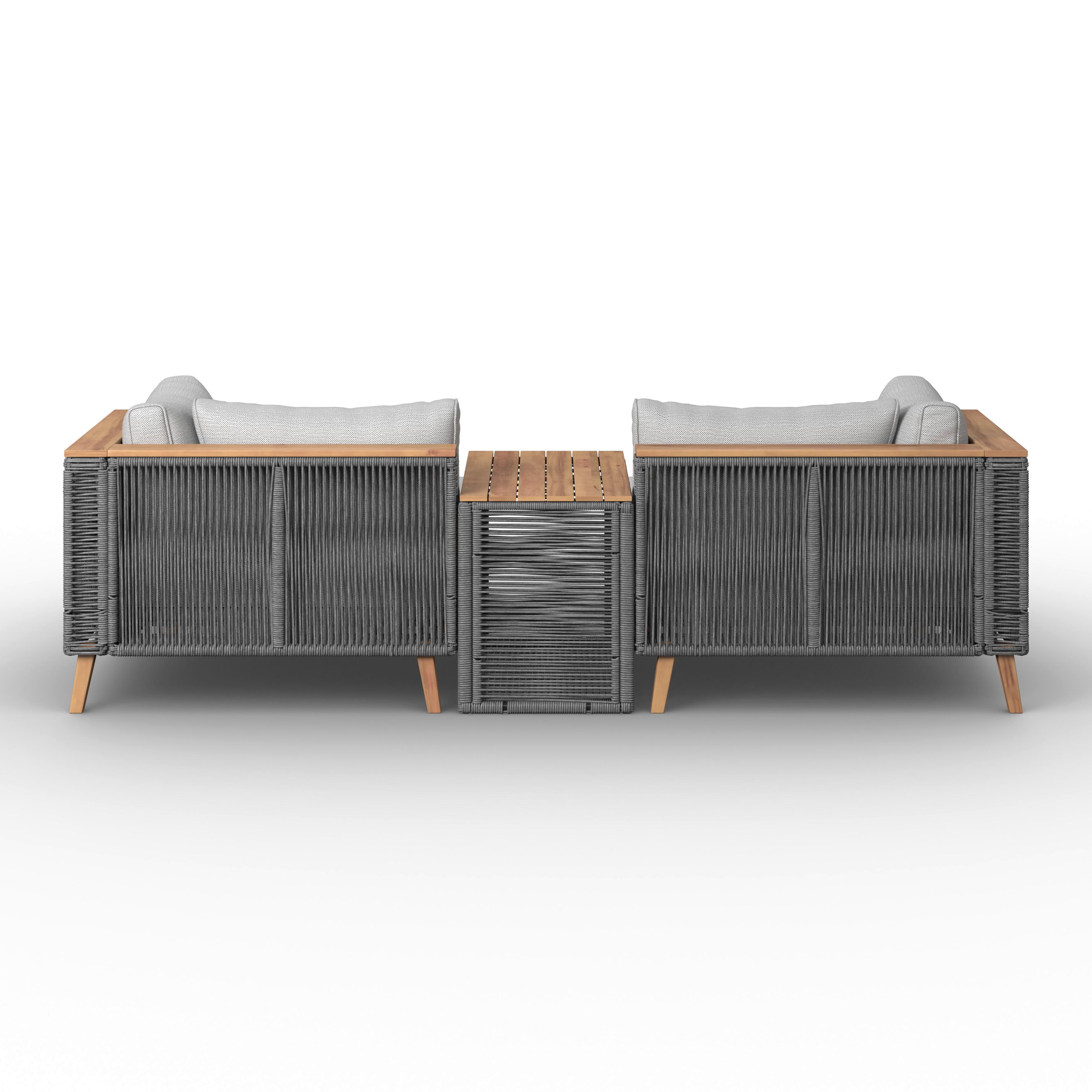 LOUNGEGRUPP MARILOU - grå/akaciefärgad, Modern, metall/trä - Bessagi Garden