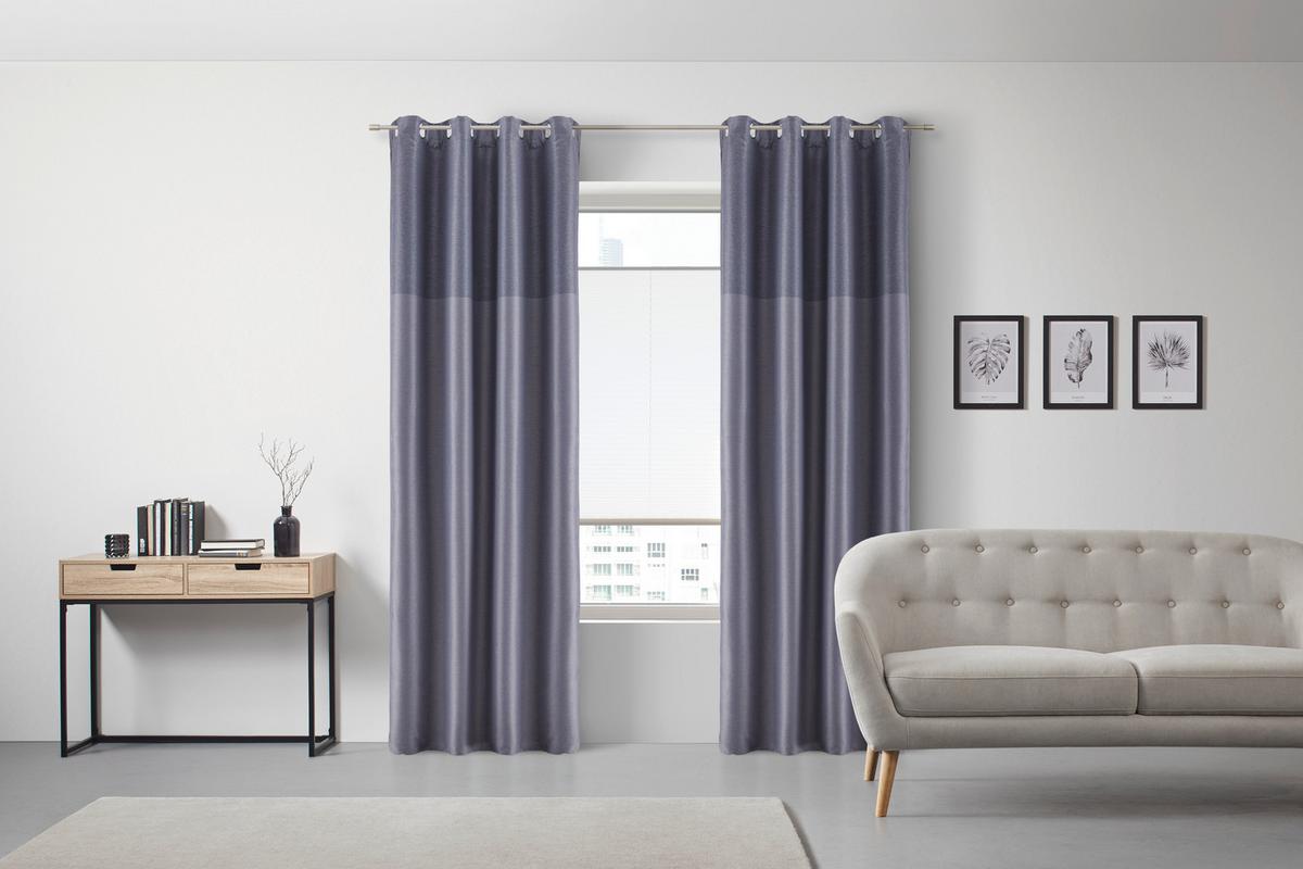Ösenvorhang Lars in Grau ca. 140x245cm, 2 Stück - Grau, Modern, Textil (140/245cm) - Modern Living