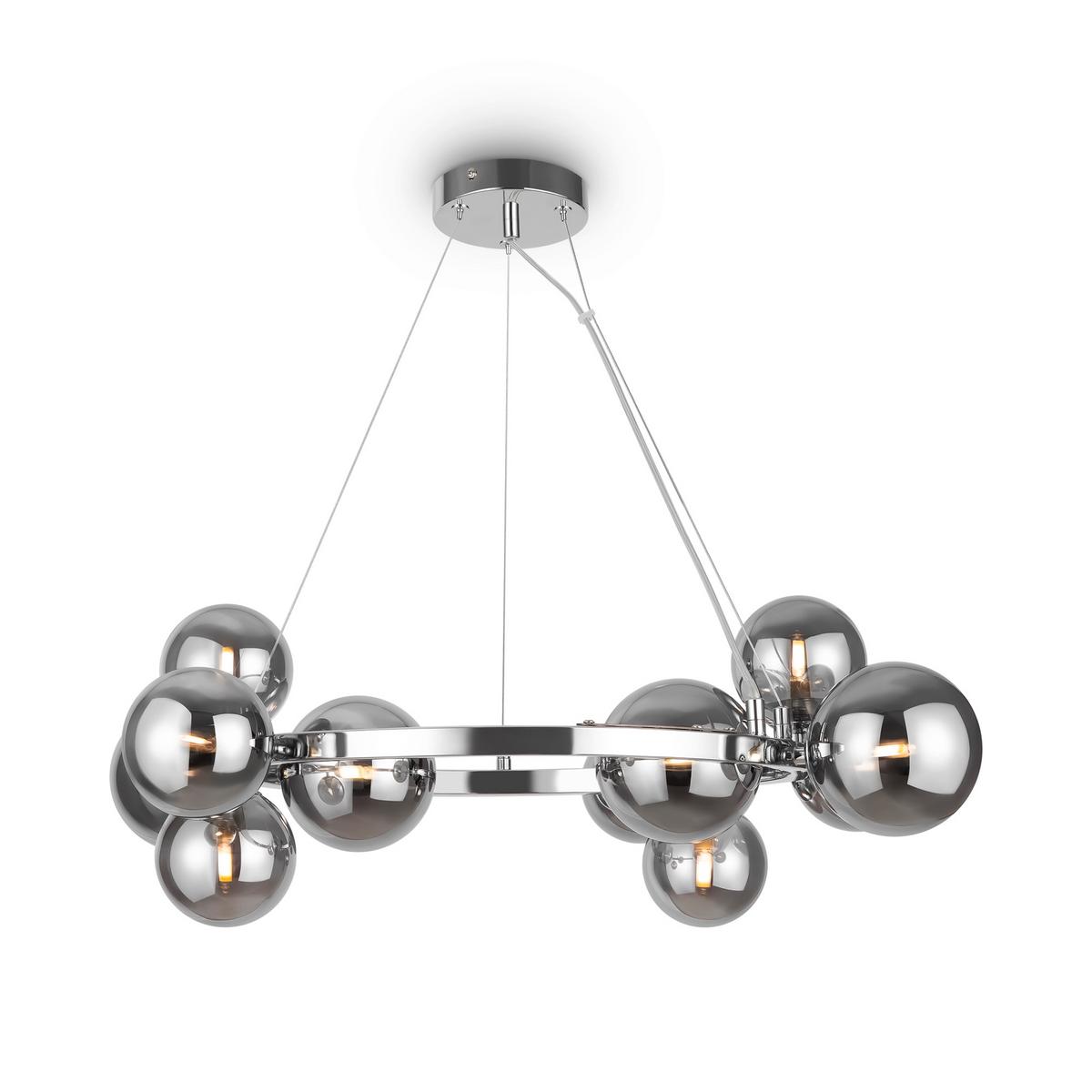 PENDELLEUCHTE DALLAS - Chromfarben/Grau, Trend, Glas/Metall (67/25cm) - MAYTONI