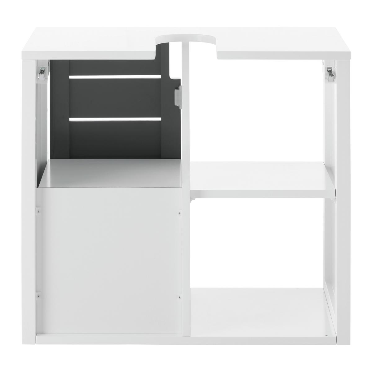 Waschbeckenunterschrank Tia Grau/Weiß ca. 60x54x30 cm - Weiß/Grau, MODERN (60/54/30cm) - Bessagi Home