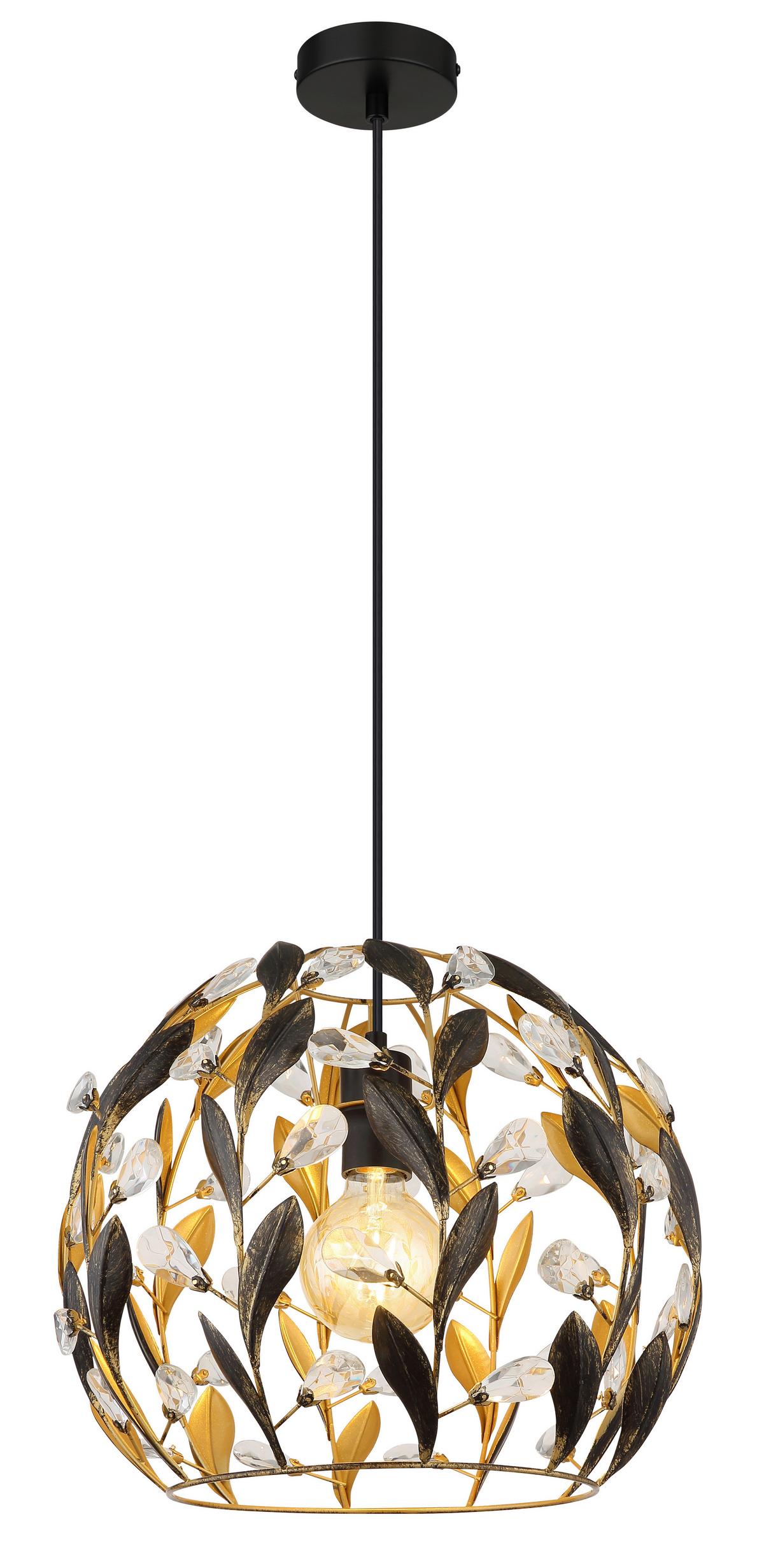 HÄNGELEUCHTE 15759H MIKA - Klar/Goldfarben, Basics, Kunststoff/Metall (40/150cm) - Globo