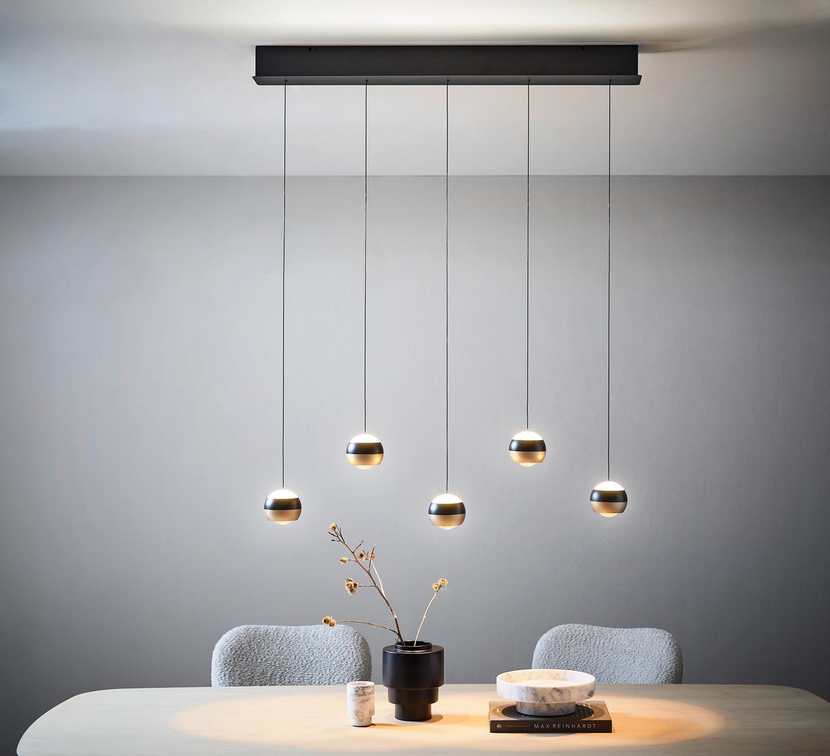 LAMPA WISZĄCA LED 344410532 ORBIT - czarny, Design, metal (100/10,5/200cm)