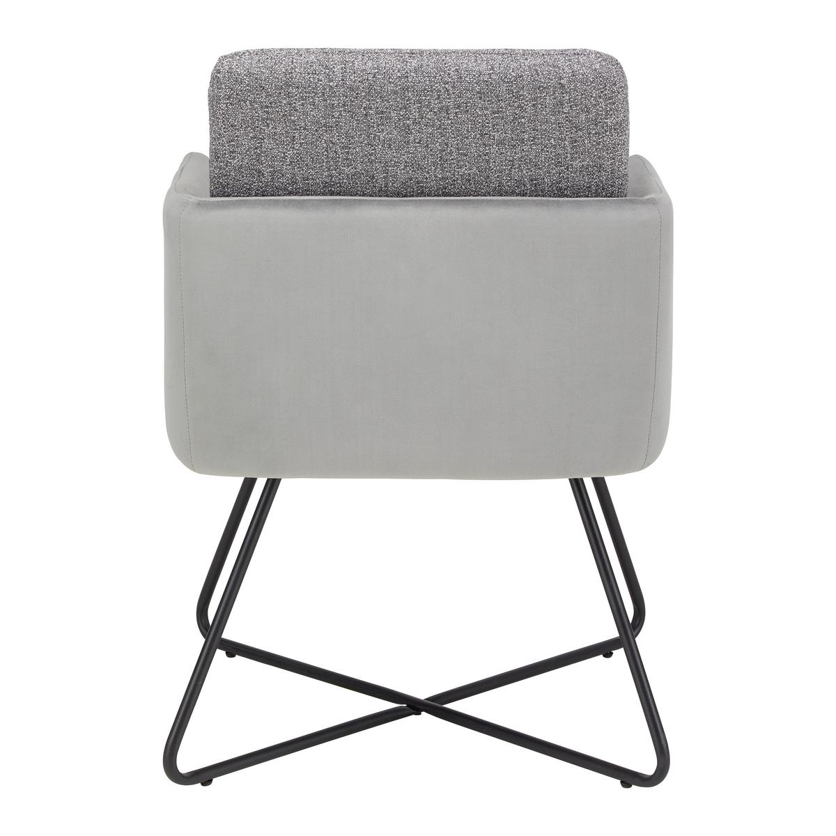 KRZESŁO Z PODŁOKIETNIKAMI MALIA - czarny/szary, Modern, metal/tkanina (57/72,5/61cm) - Bessagi Home