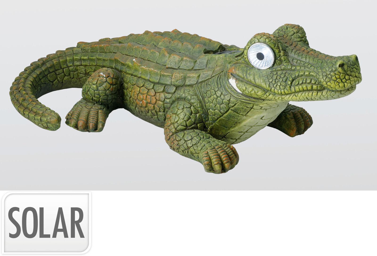 Szolárlámpa Crocodile - zöld, műanyag
