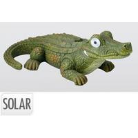 Szolárlámpa Crocodile - zöld, műanyag