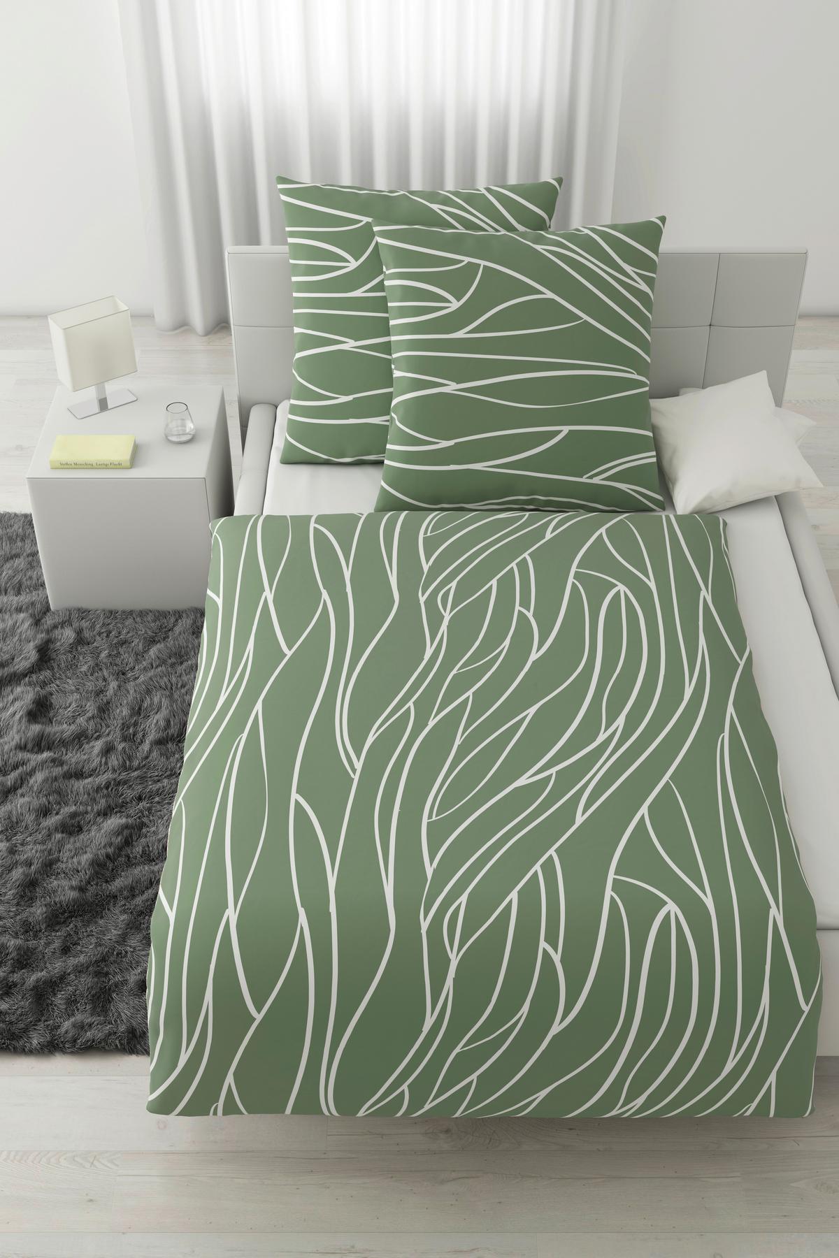 Bettwäsche Juliane XXL Grün ca. 200x200cm - Grün, KONVENTIONELL, Textil (200/200cm) - Mömax