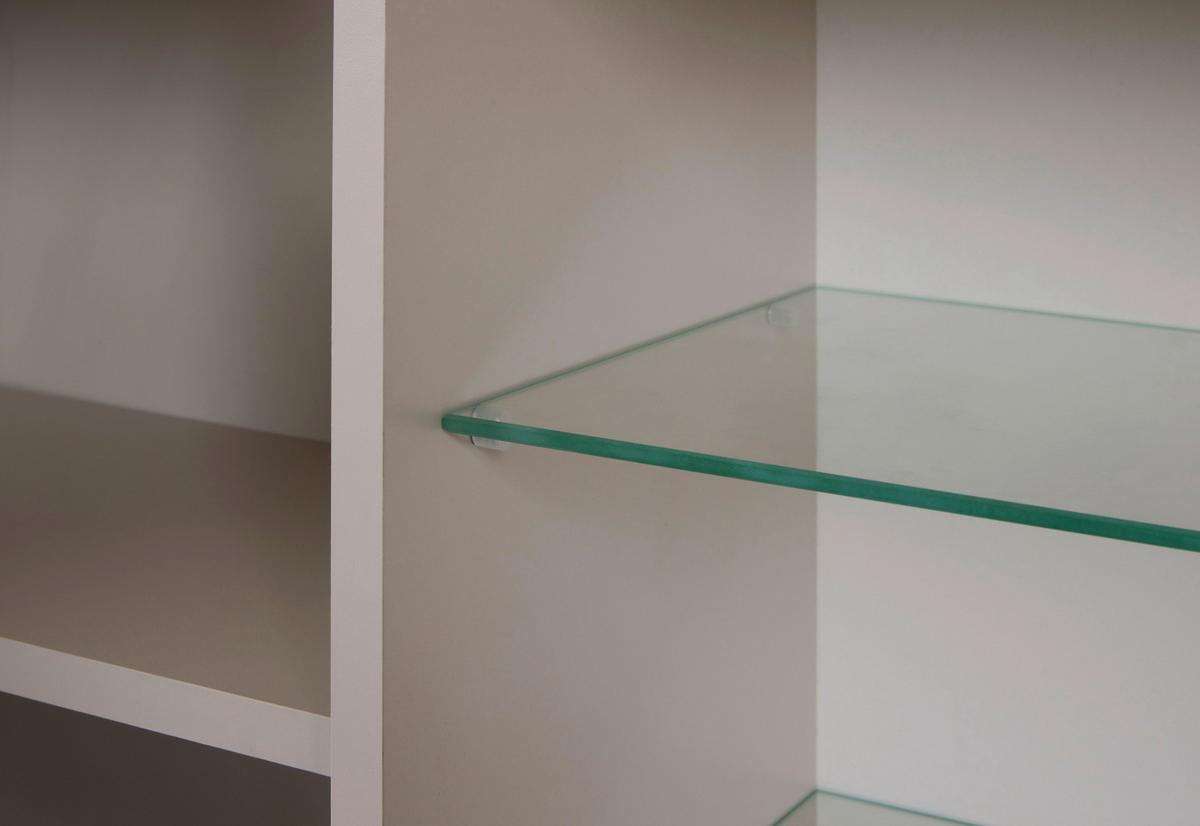 Viseći Kuhinjski Element Sardegna - kašmir/srebrne boje, Romantično / ladanjski, staklo/drvni materijal (130,3/57,5/33cm)